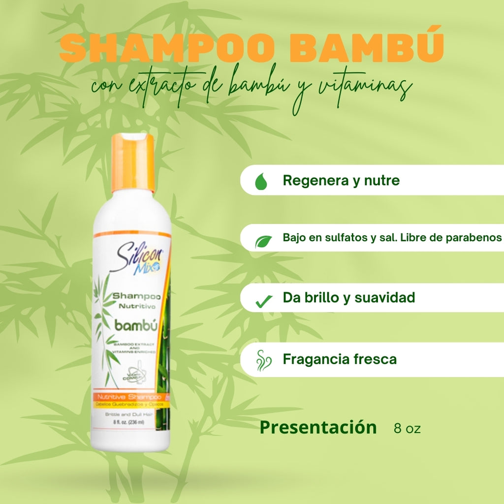 Shampoo Nutritivo Bambú Silicon Mix – 8 oz