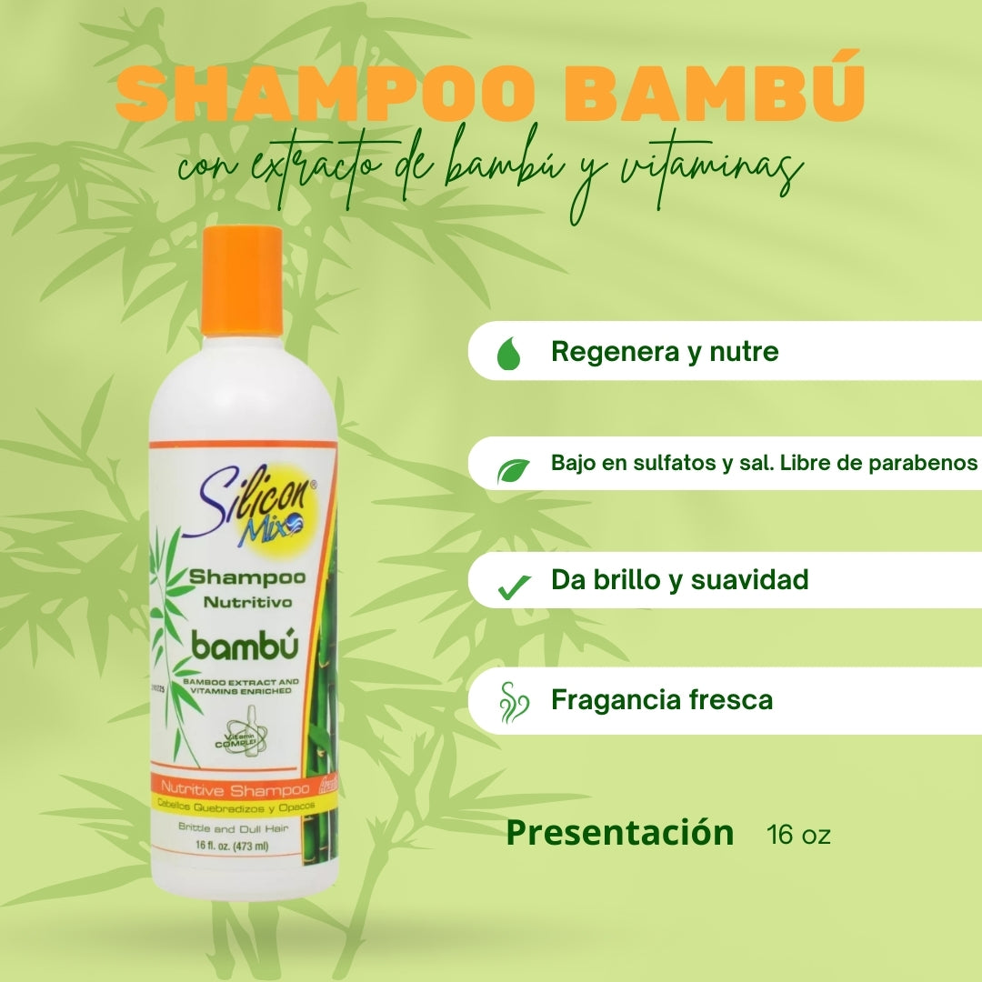 Shampoo Nutritivo Bambú Silicon Mix – 16 oz